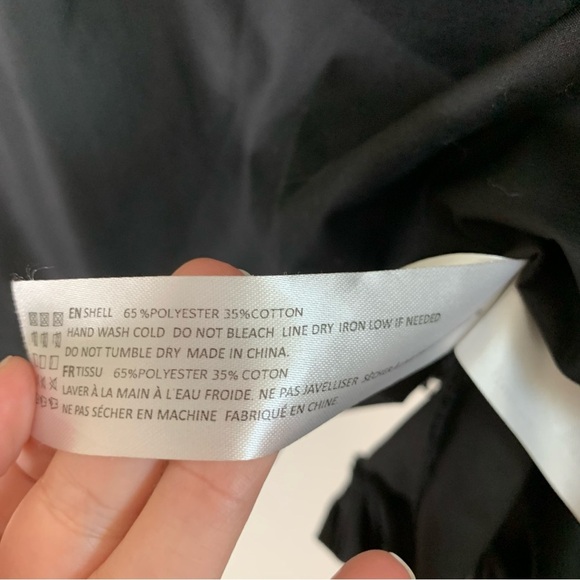 En Saison Womens Black Poplin puff long sleeve scalloped mini dress S - Picture 8 of 11